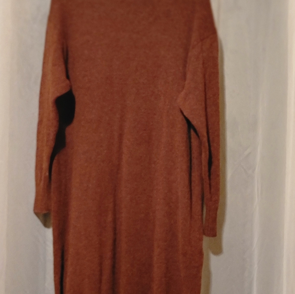 Uniqlo 70% Wool Midi Sweater Dress- Brown-Size Medium - Picture 14 of 15
